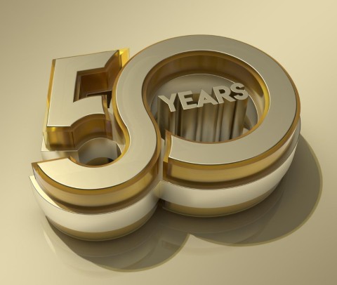 50 Jahre PERKUTE Maschinenbau – Jubiläum in der industriellen Teilereinigung Goldenes 50-Jahre-Logo zum Jubiläum von PERKUTE Maschinenbau GmbH