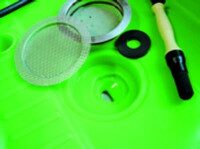 PERKUTE cleaning system - filter system with coarse, fine and magnetic filter Triple filter system with coarse, fine and magnetic filter of a PERKUTE cleaning system for liquid cleaning