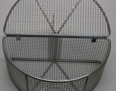 Segment basket made of stainless steel 180 degrees, mesh size 8 mm, suitable for PERKUTE cleaning systems