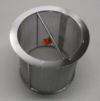 Stainless steel filter basket Ø 200 x 190 mm with mesh size 1.5 mm, suitable for PERKUTE cleaning systems