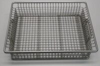 Kleinteilekorb VA 85304, 408 x 308 x 108 mm, MW 12 mm Flacher Kleinteilekorb aus Edelstahl, 408 x 308 x 108 mm, Maschenweite 12 mm