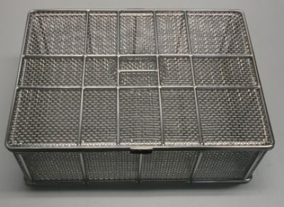Schüttgutkorb VA 85305 mit Auflagendeckel, 362 x 262 x 126 mm, MW 3 mm Schüttgutkorb aus Edelstahl mit Auflagendeckel, 362 x 262 x 126 mm, Maschenweite 3 mm