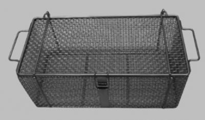 Kleinteilekorb S12625 mit Deckelverschluss, 400 x 200 x 170 mm, MW 6 mm Kleinteilekorb aus Edelstahl mit Deckelverschluss, 400 x 200 x 170 mm, Maschenweite 6 mm