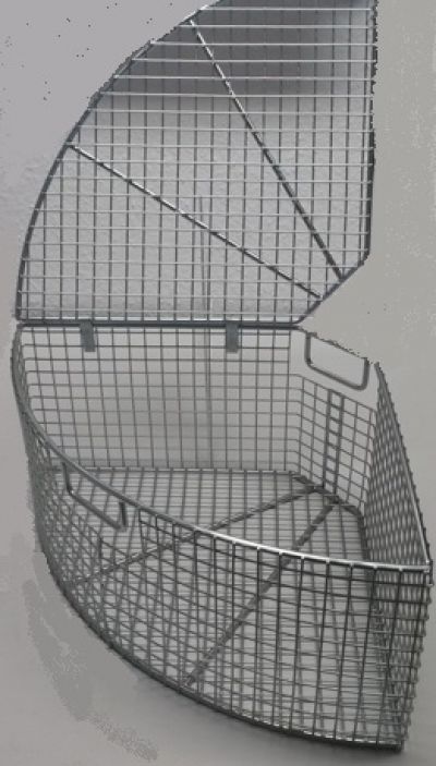 PERKUTE Segmentkorb S12628 Edelstahl 90° R 365 mm MW 17 mm Segmentkorb aus Edelstahl 90 Grad, Radius 365 mm, Maschenweite 17 mm für PERKUTE Reinigungsanlagen